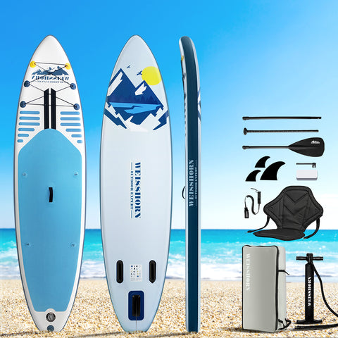 Image of Weisshorn Stand Up Paddle Board Inflatable SUP Surfboard Paddleboard Kayak 10FT