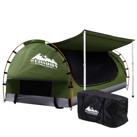 Image of Weisshorn Double Swag Camping Swags Canvas Free Standing Dome Tent Celadon