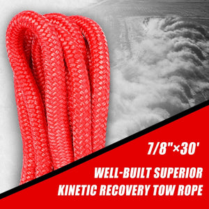 X-BULL Kinetic Rope 22mm x 9m Snatch Strap Recovery Kit Dyneema Tow Winch