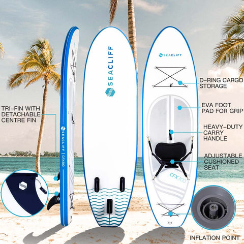 Image of SEACLIFF Stand Up Paddle Board SUP Inflatable Paddleboard Kayak Surf Board
