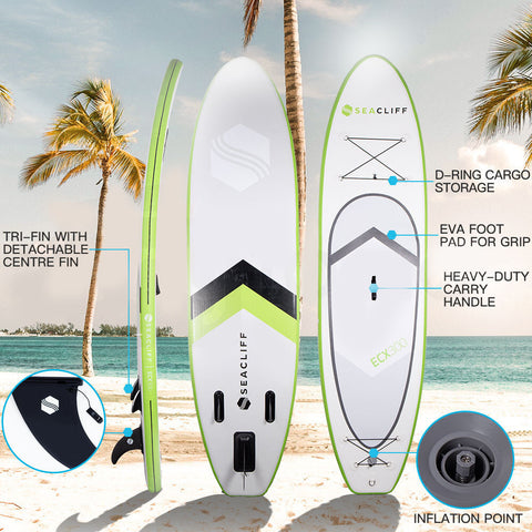Image of SEACLIFF 10ft Stand Up Paddleboard Paddle Board SUP Inflatable Blow Standing 10'